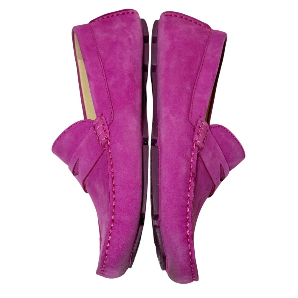 Cole Haan Fuchsia Suede Penny Loafers - Picture 6 of 9